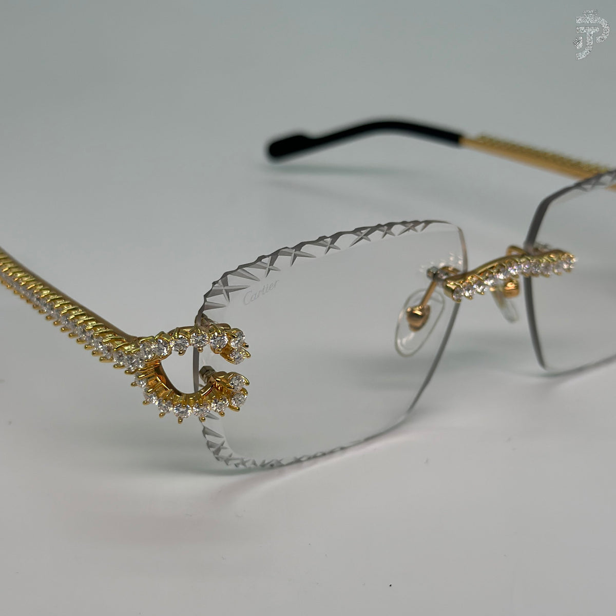 Unique Cut Glass With Yellow Gold Tone Sunglasses For Everyday e