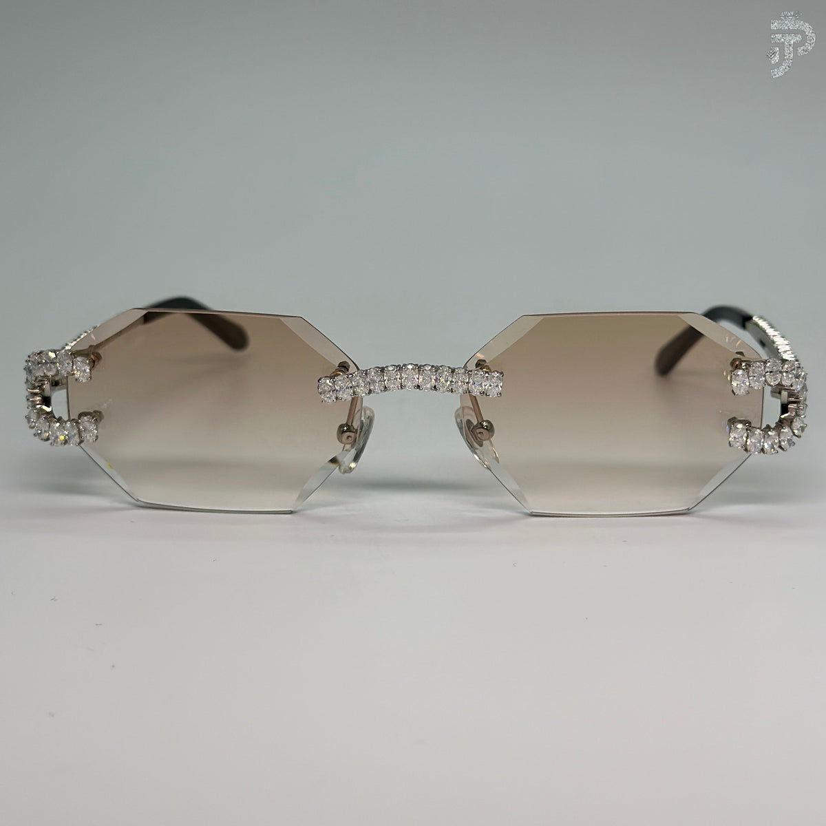 Orange Gradiant Sunglasses With Oval Cut Moissanite Stone Glasses