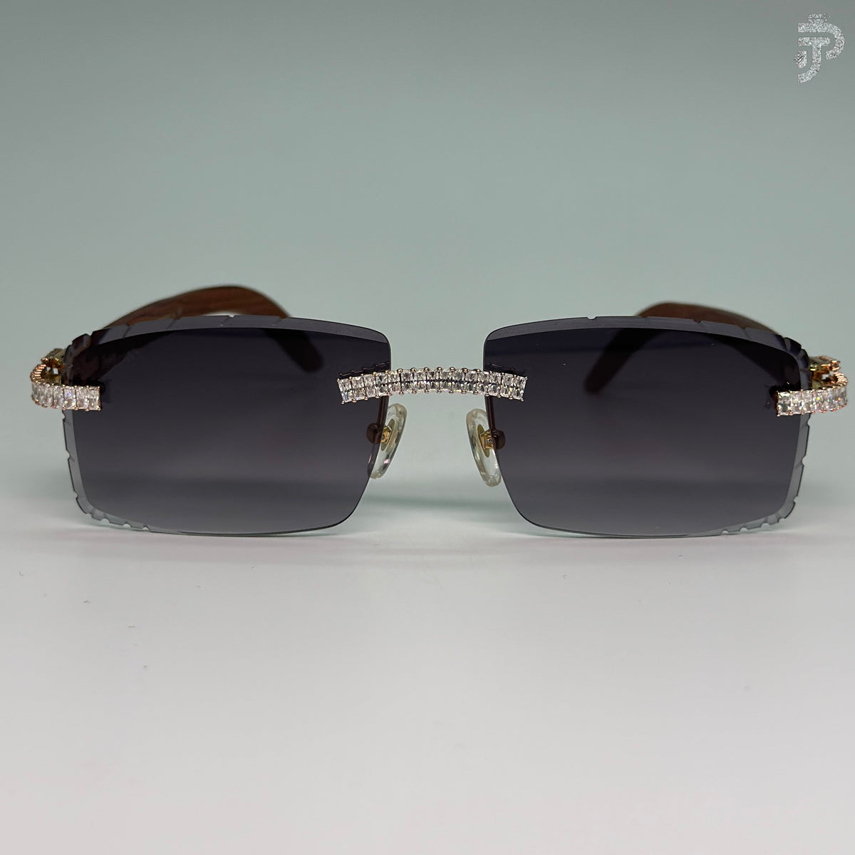 Black Gradiant Glasses with Radiant Cut Moissanite Diamond Glasses