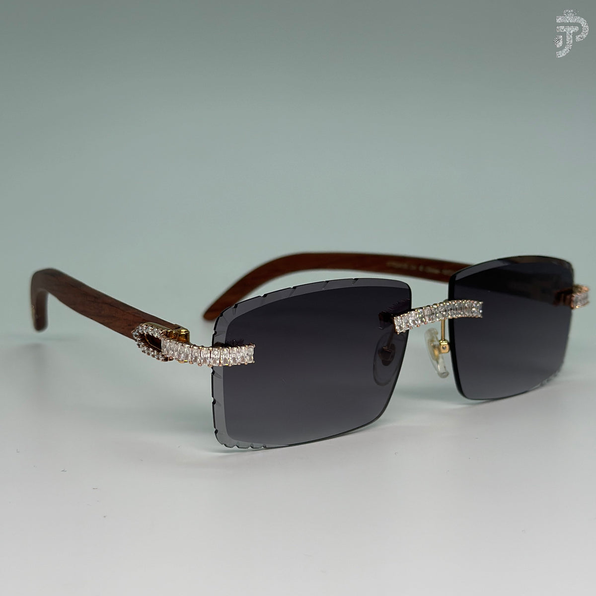 Black Gradiant Glasses with Radiant Cut Moissanite Diamond Glasses