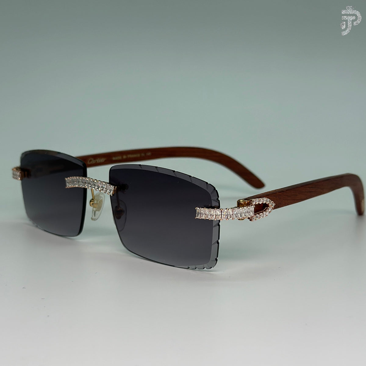 Black Gradiant Glasses with Radiant Cut Moissanite Diamond Glasses