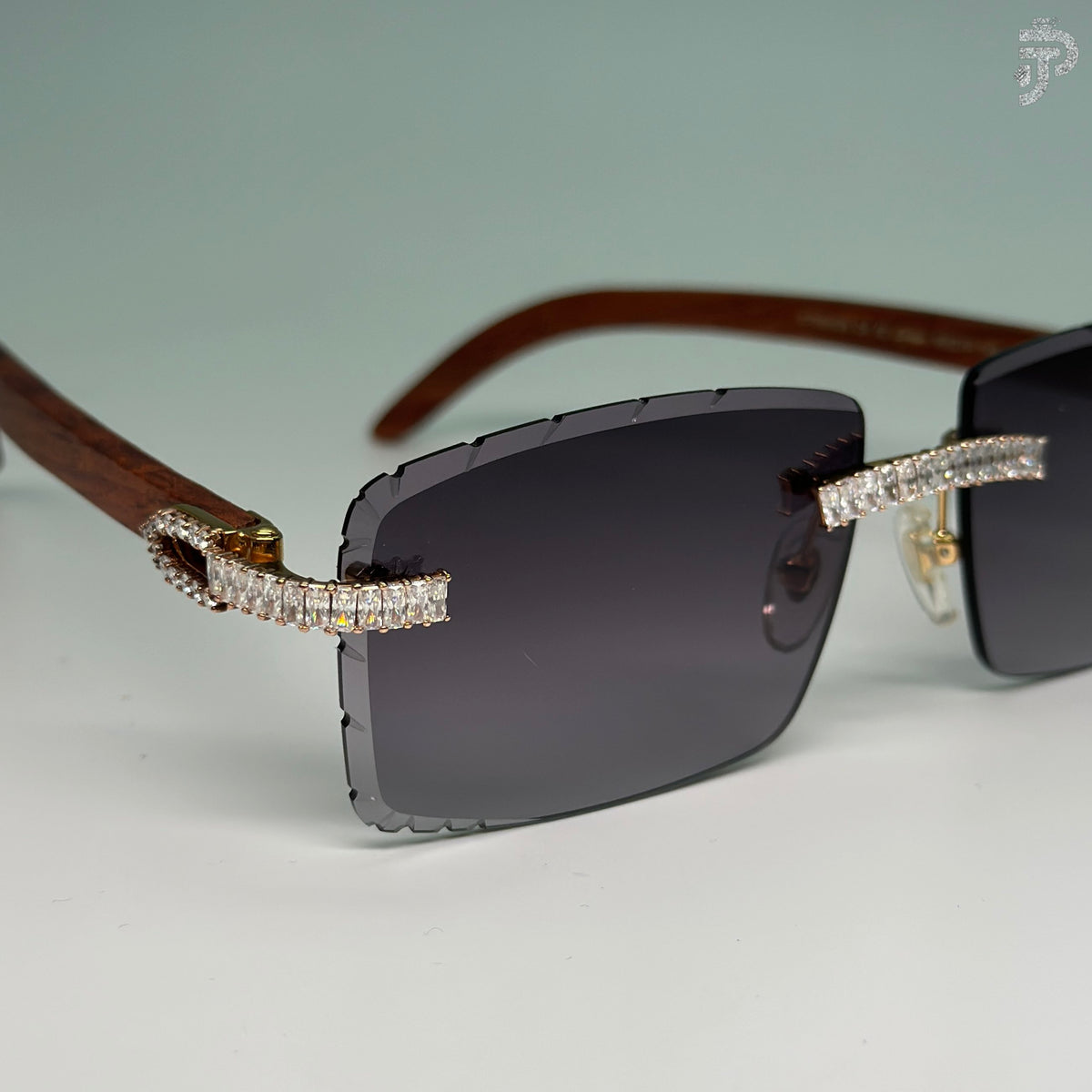 Black Gradiant Glasses with Radiant Cut Moissanite Diamond Glasses