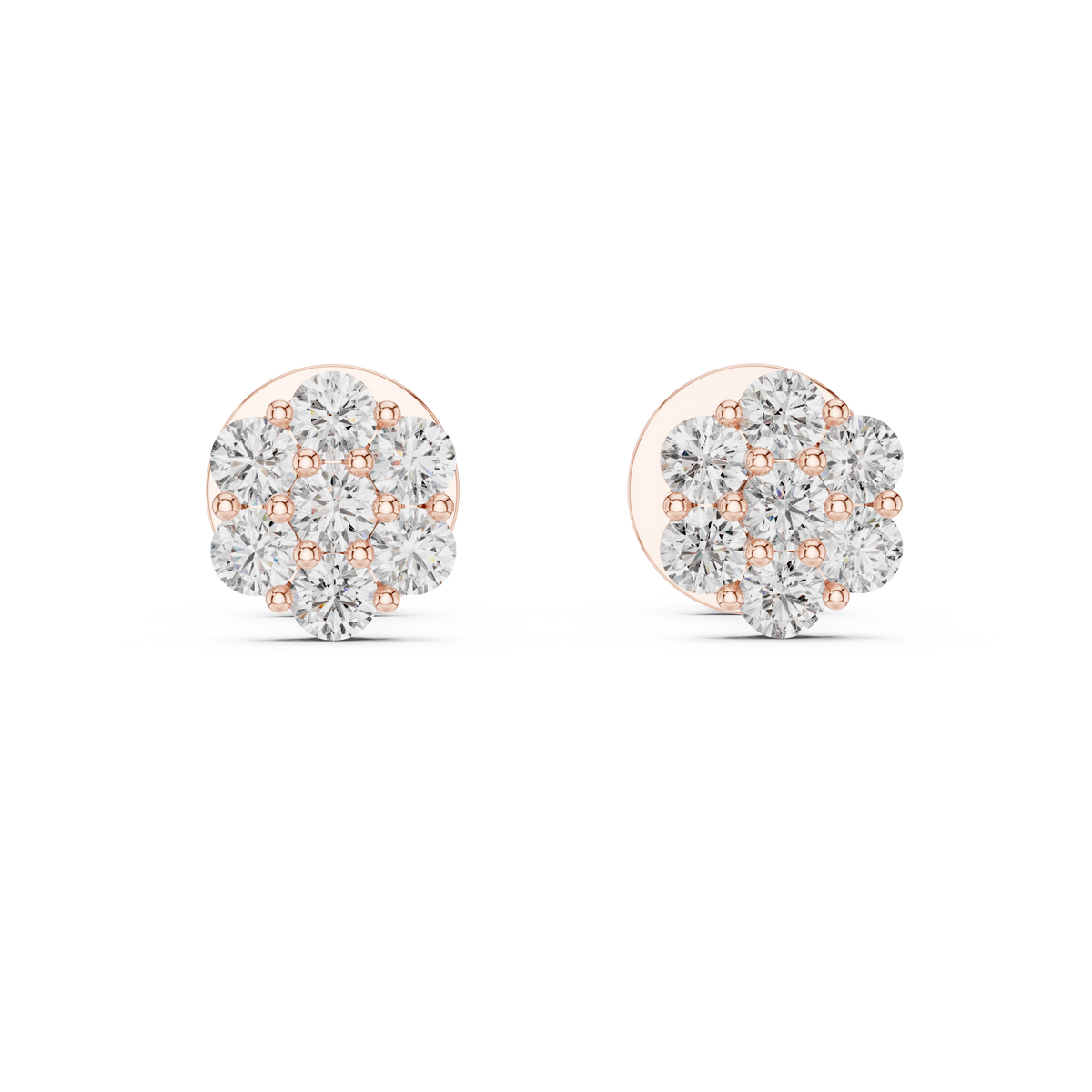 Floral Round Diamond Earring