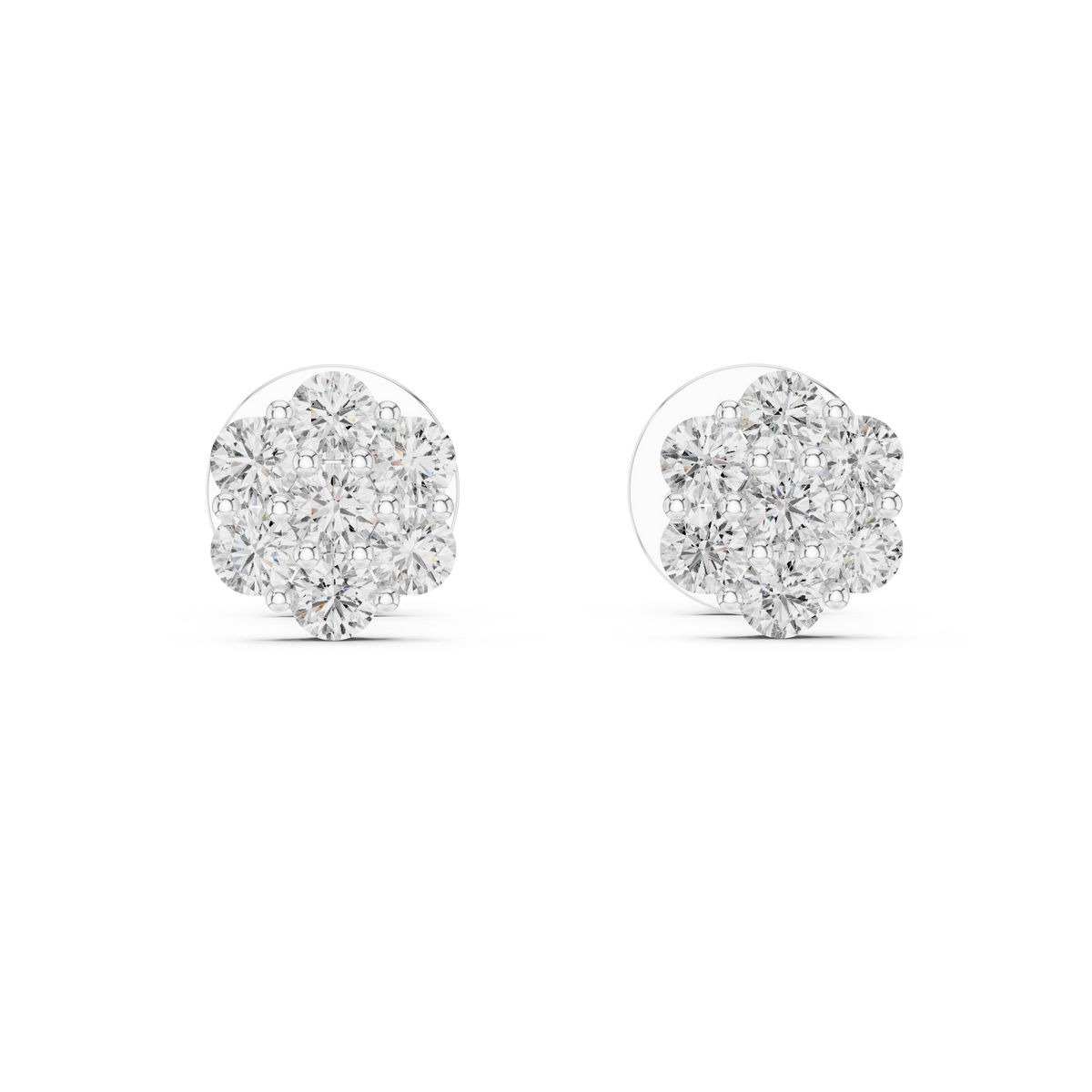Floral Round Diamond Earring