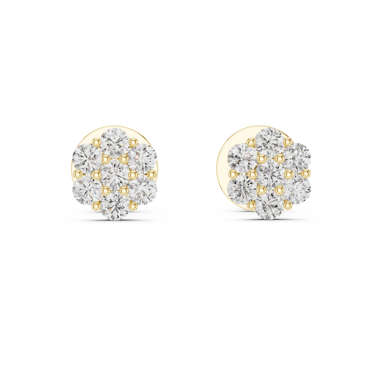 Floral Round Diamond Earring