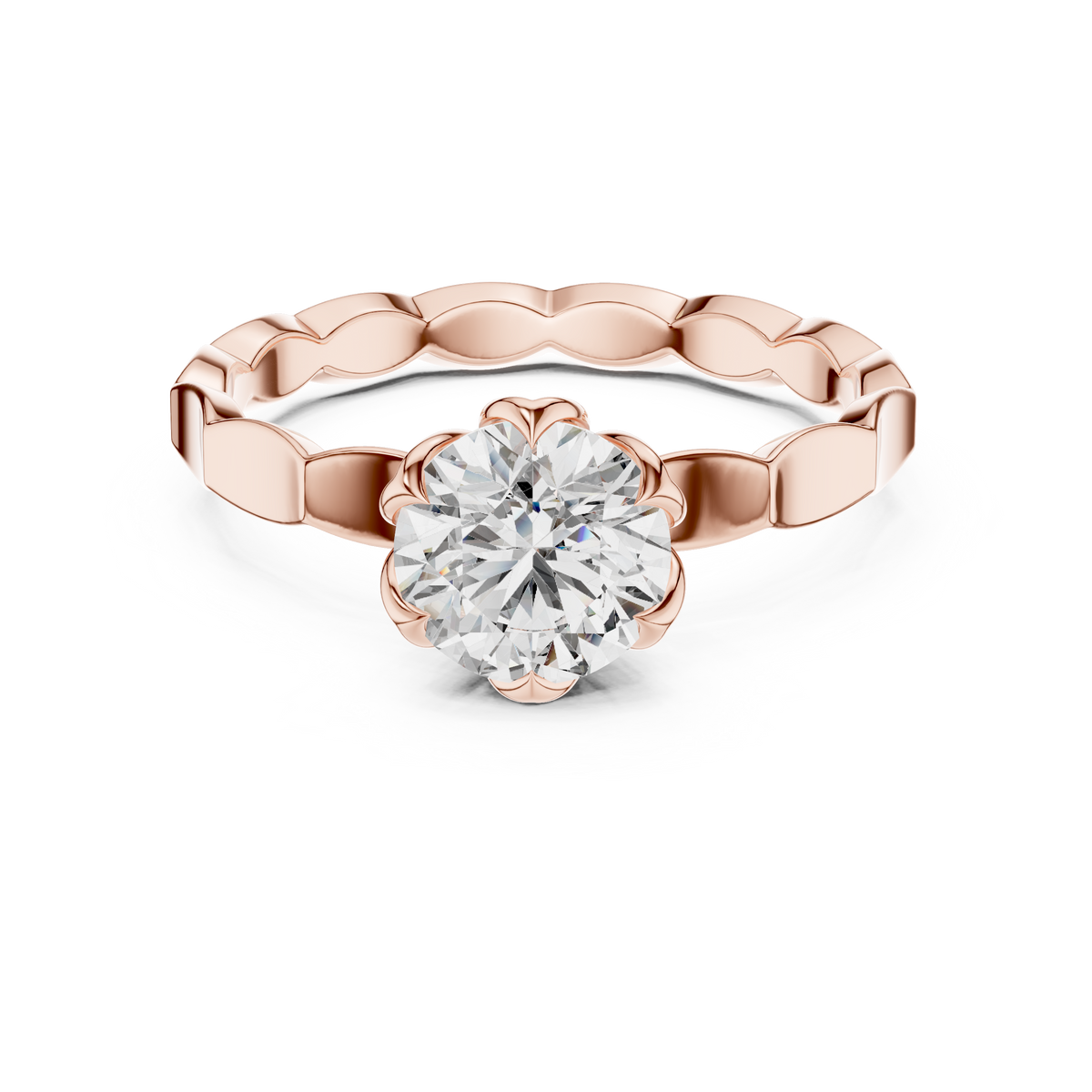 Floral Halo Diamond Engagement Ring