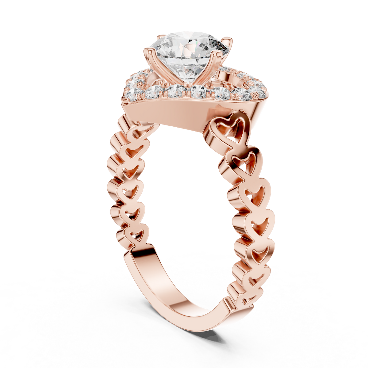 Heart Shape With Round Vvs Diamond Ring