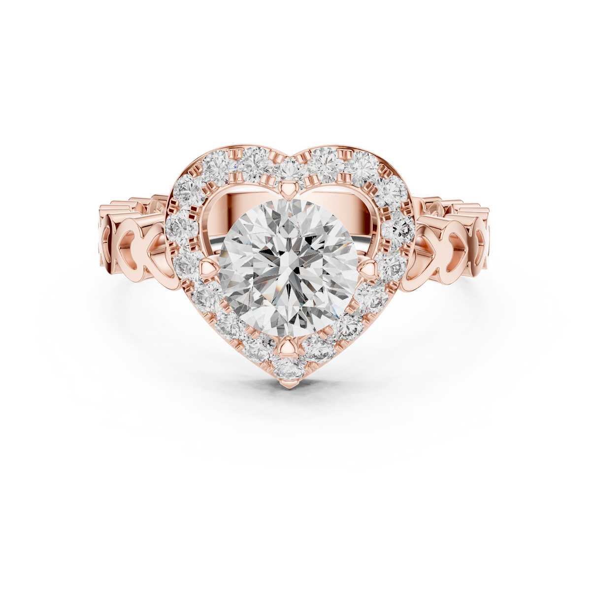 Heart Shape With Round Vvs Diamond Ring