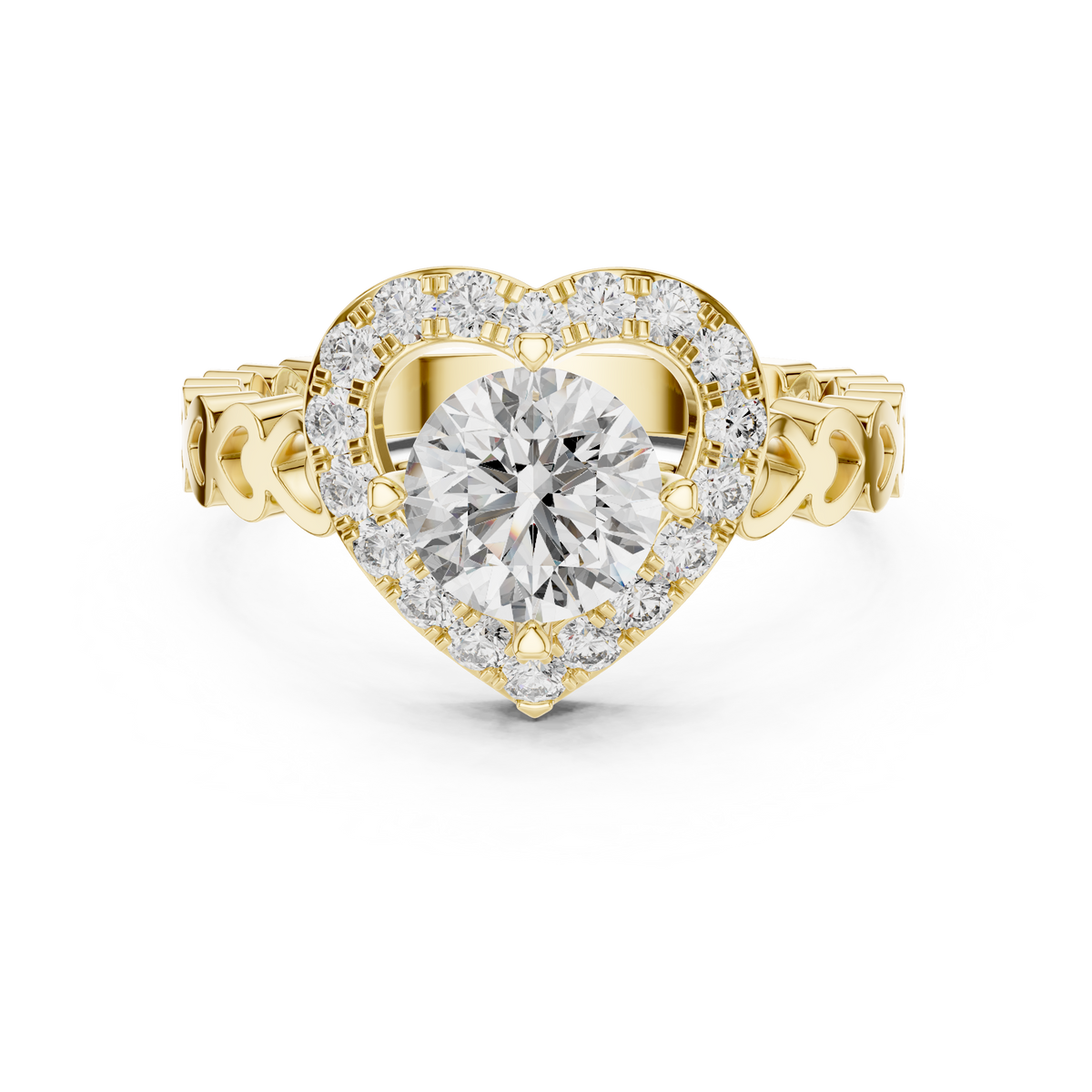 Heart Shape With Round Vvs Diamond Ring