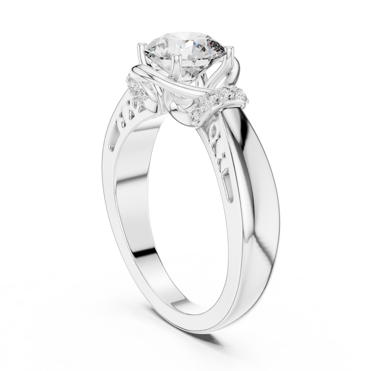 Uniqly Crafted Round Cut Vvs Diamond Ring