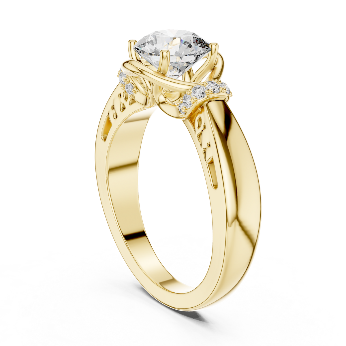 Uniqly Crafted Round Cut Vvs Diamond Ring
