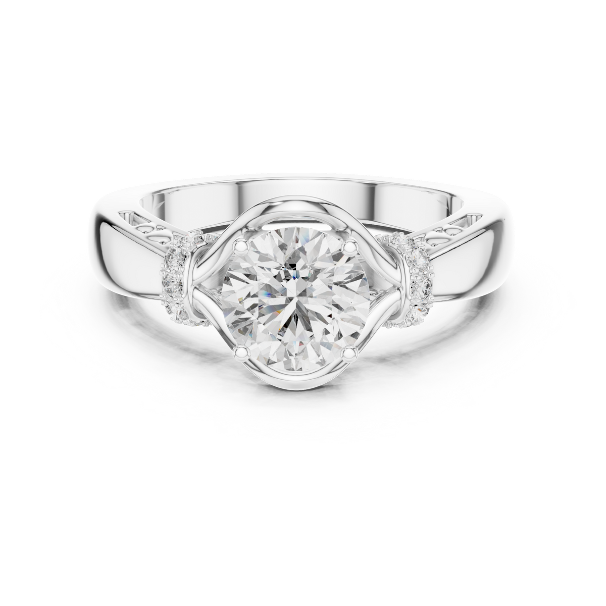 Uniqly Crafted Round Cut Vvs Diamond Ring