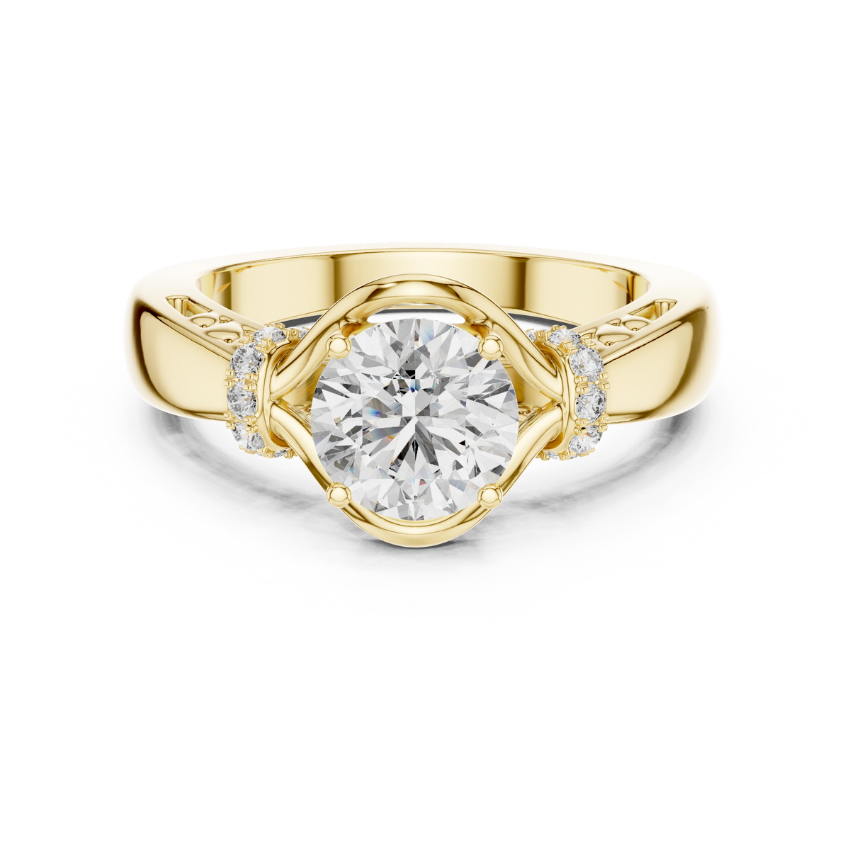 Uniqly Crafted Round Cut Vvs Diamond Ring