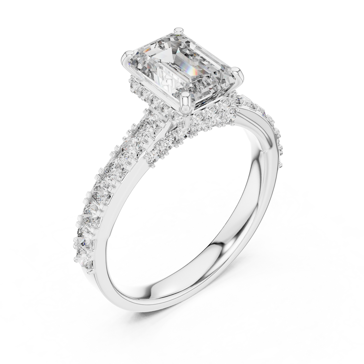Emerald Cut Vvs Ring for Gift