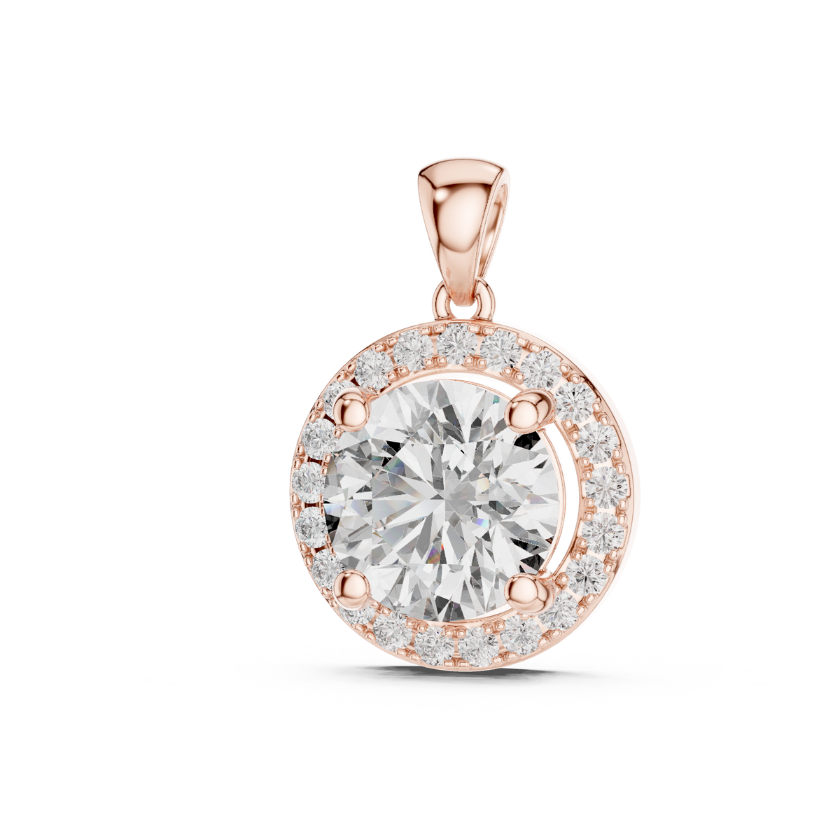 Floral Round Diamond Pendant