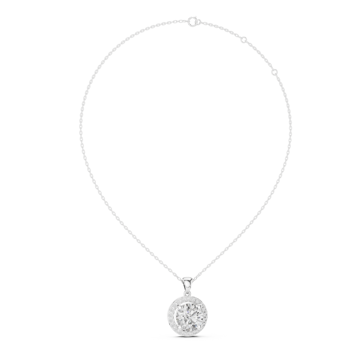 Floral Round Diamond Pendant