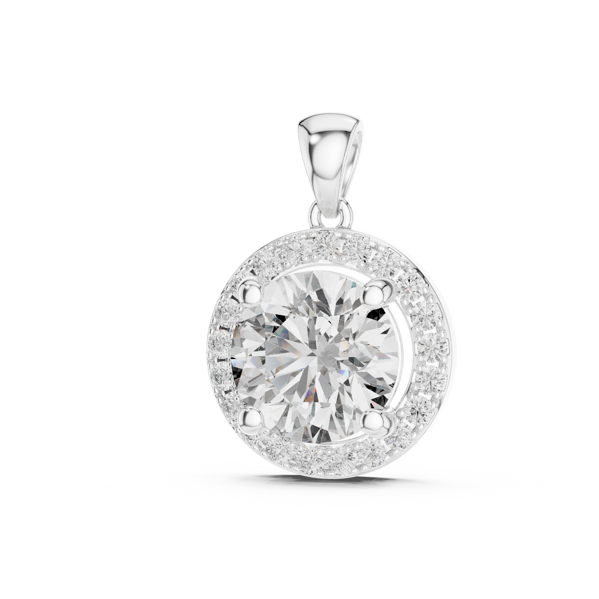 Floral Round Diamond Pendant