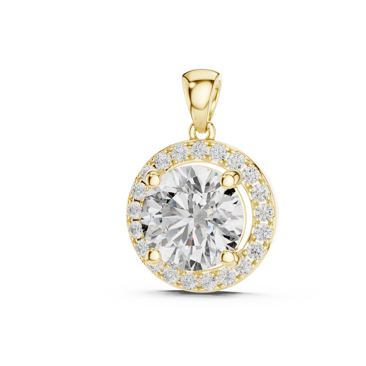 Floral Round Diamond Pendant