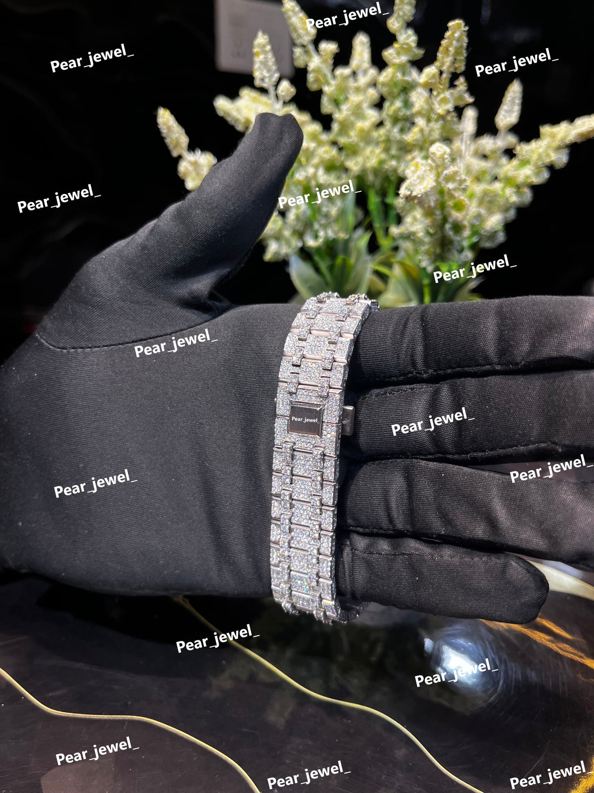 Iced Out Stainless Steel Watch Moissanite Diamond Luxury Wrist Watch