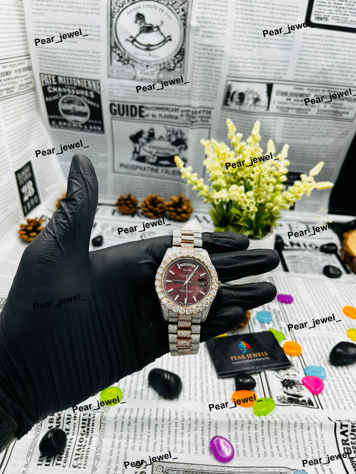 Iced Out Moissanite Diamond Watch In Stainless Steel Wrist Watch