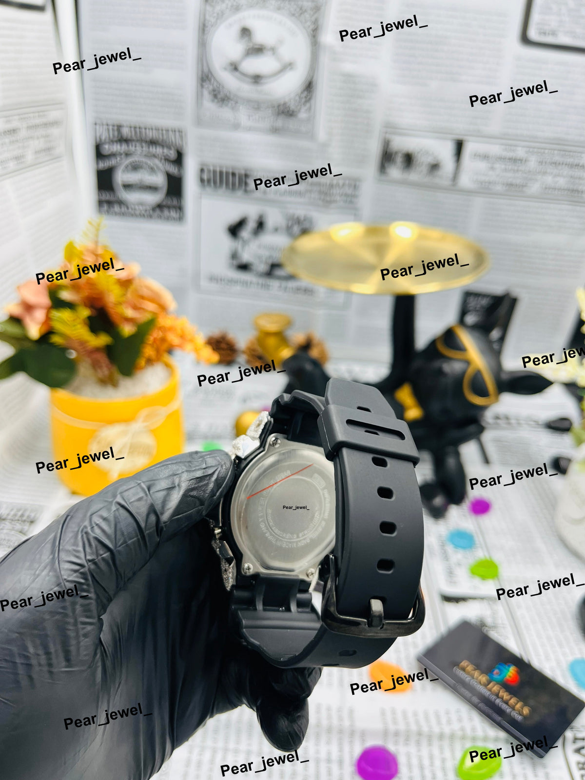 Iced Out Moissanite Diamond Digital Watch Black Rubber Band Desginer Bezel Men Watch