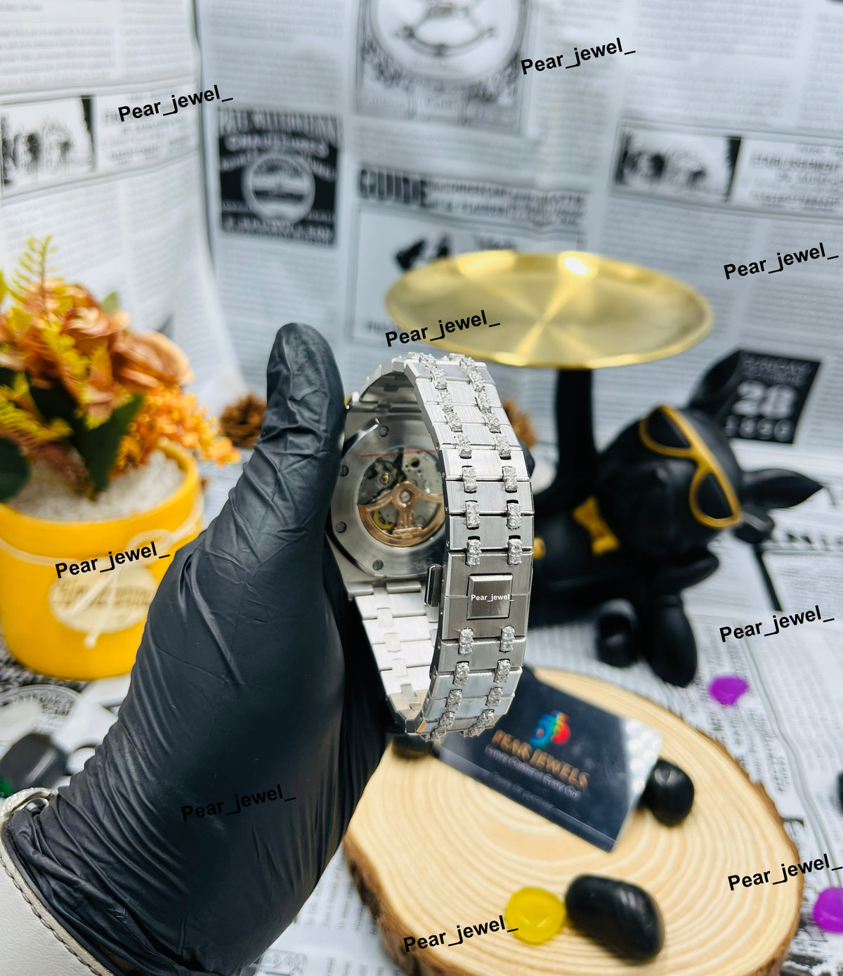 Stainless Steel VVS Moissanite Diamond Iced Out Automatic Wrist Watch