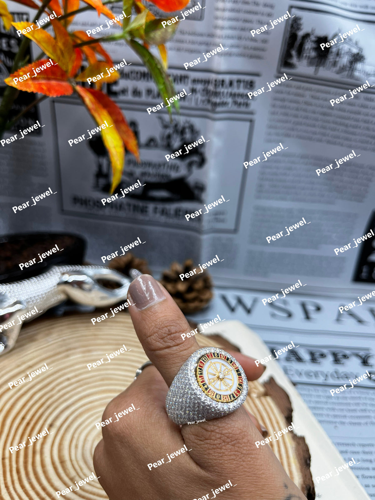 Iced Out Ring Moissanite Diamond 925 Silver Look HipHop Bling Statement Ring