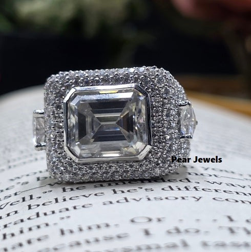 925 Sterling Silver VVS Moissanite Diamond Hip Hop Ring