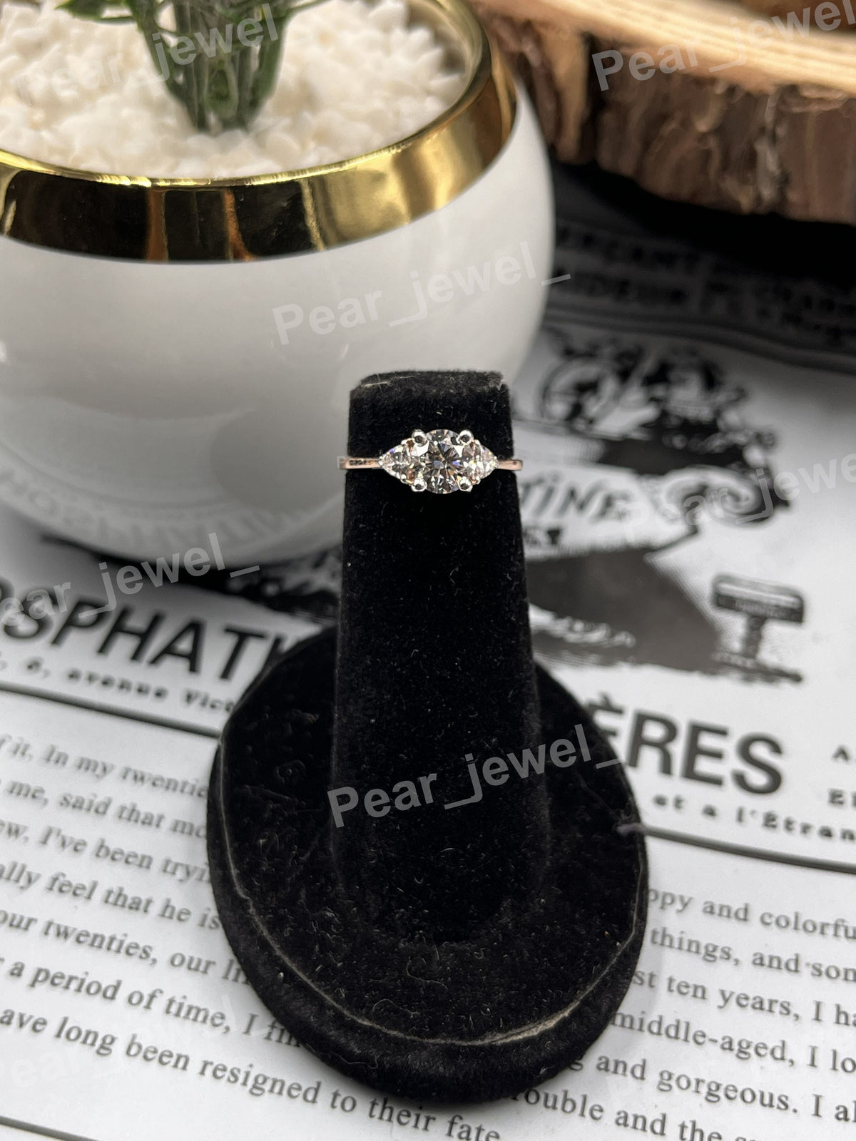 Iced Out 925 Sterling Silver With VVS Moissanite Diamond Engagement Ring