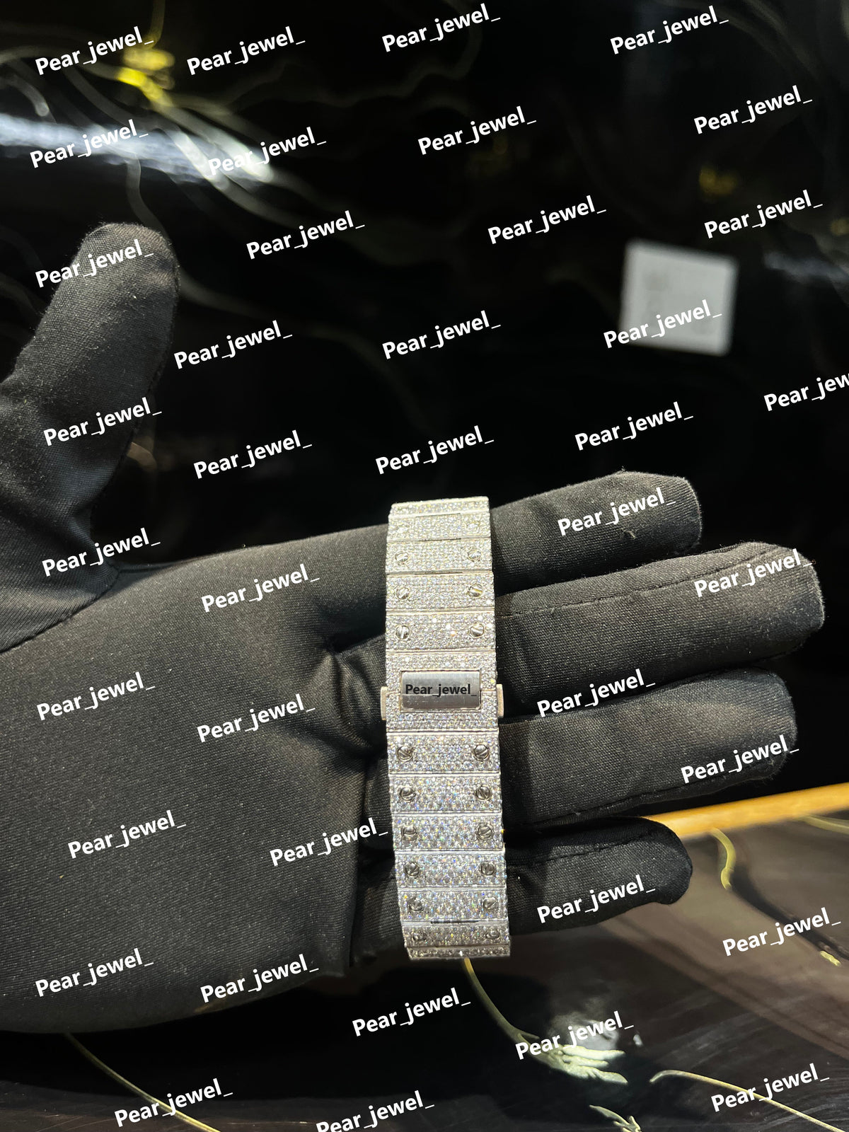 Iced Out Stainless Steel with Roman Dial Diamond Watch