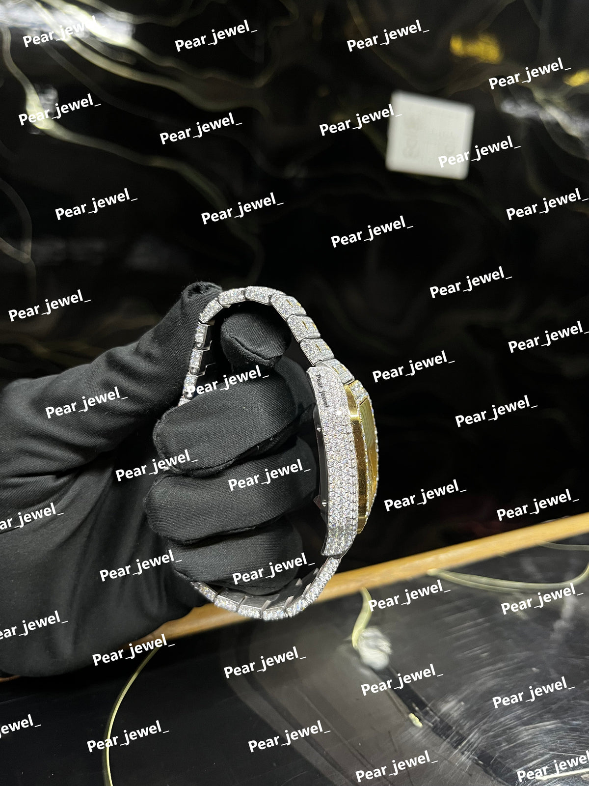 Square Iced Out Stainless Steel Watch Moissanite Diamond Hip Hop Style