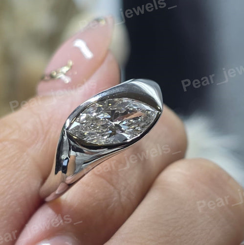 Moissanitev Diamond Iced Out 925 Sterling Silver Luxury Statement Ring