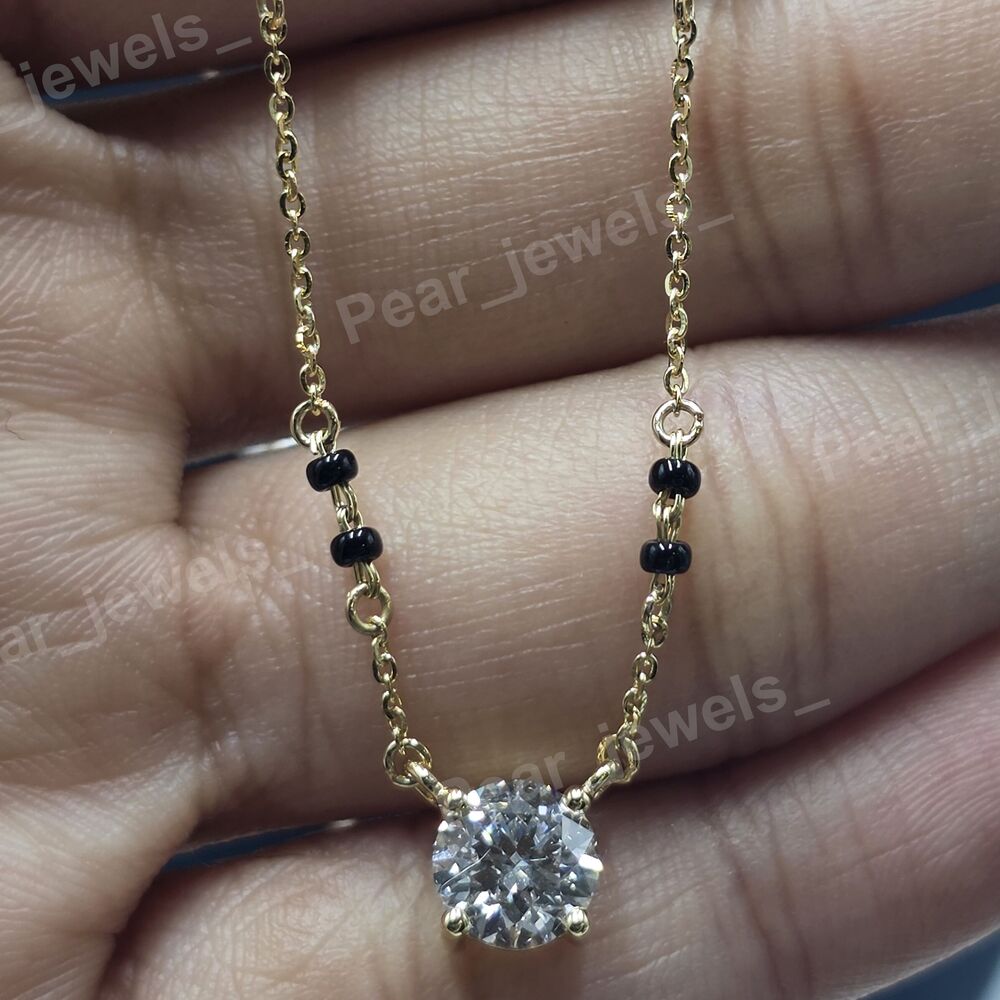 VVS Moissanite Iced Out 925 Sterling Silver Luxury Statement Women Wear Mangalsutra