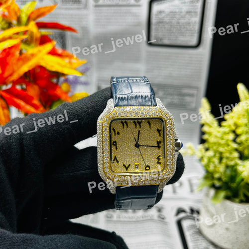 Iced Out Stainless Steel VVS Moissanite Diamond Hip Hop Wrist Watch