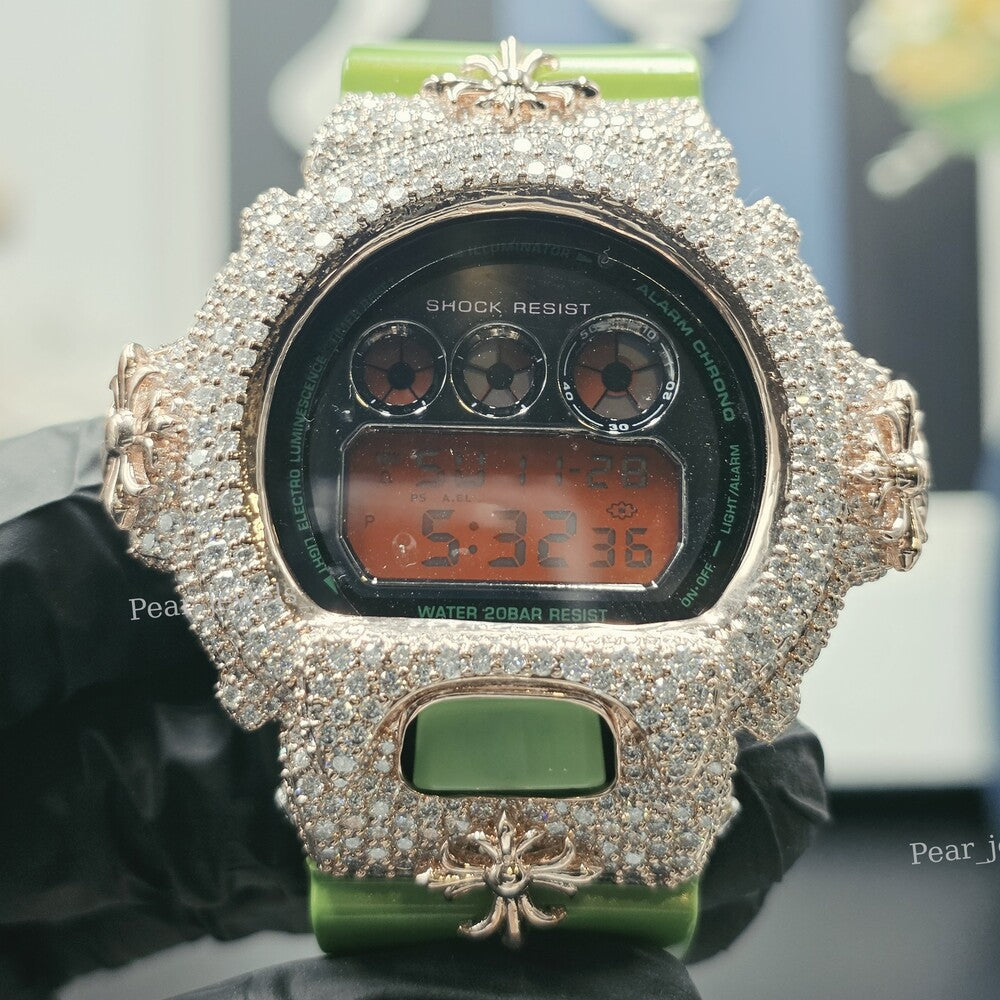 Hip Hop Statement Iced Out VVS Moissanite Party Wear Digital Watch