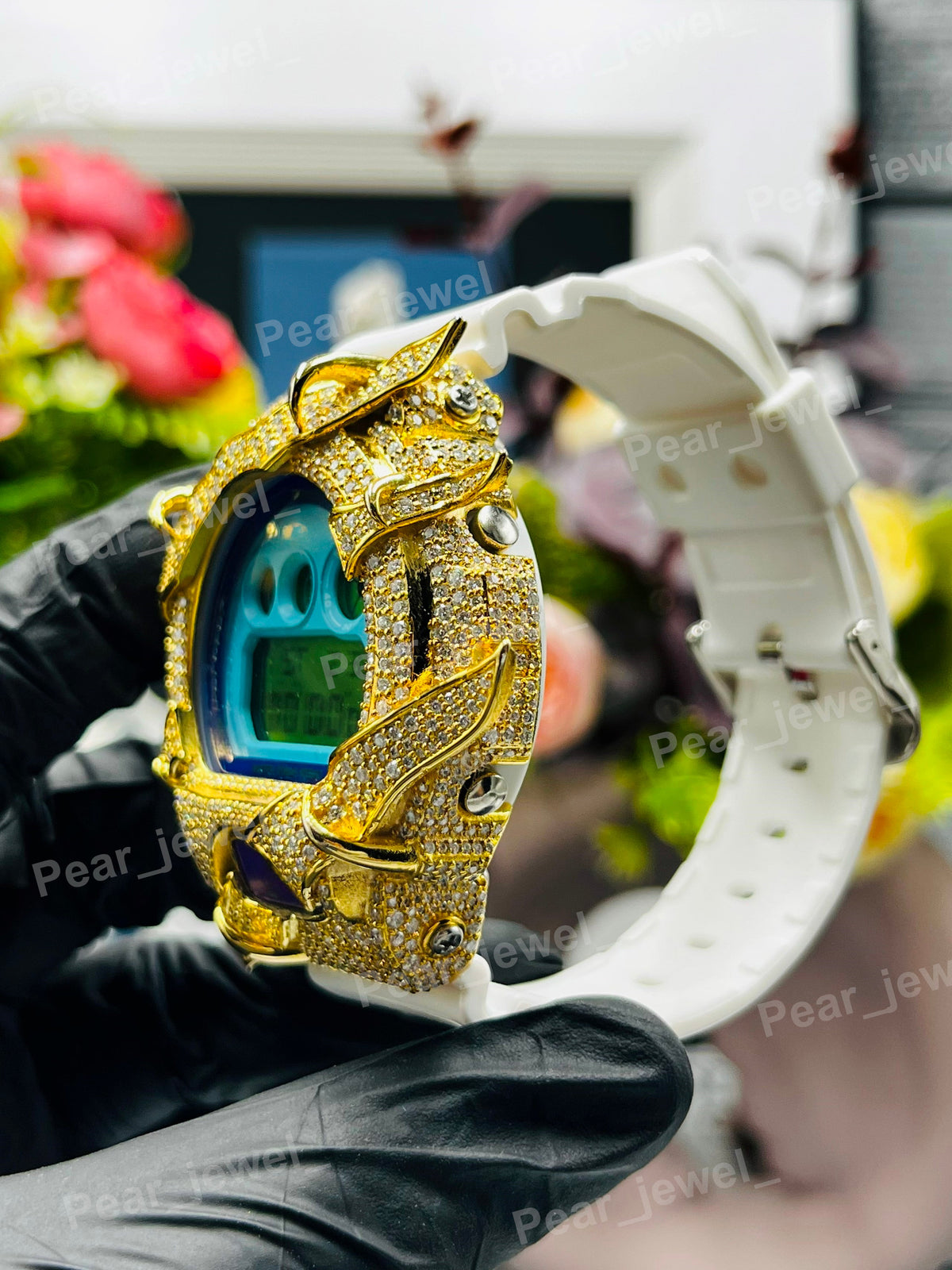 Iced Out Digital Moissanite Diamond Hip Hop Bling Wrist Watch For Unisex Wear