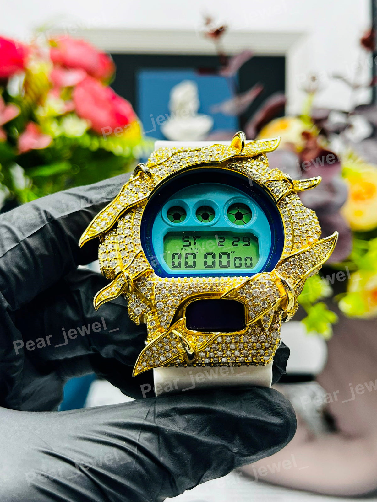Iced Out Digital Moissanite Diamond Hip Hop Bling Wrist Watch For Unisex Wear