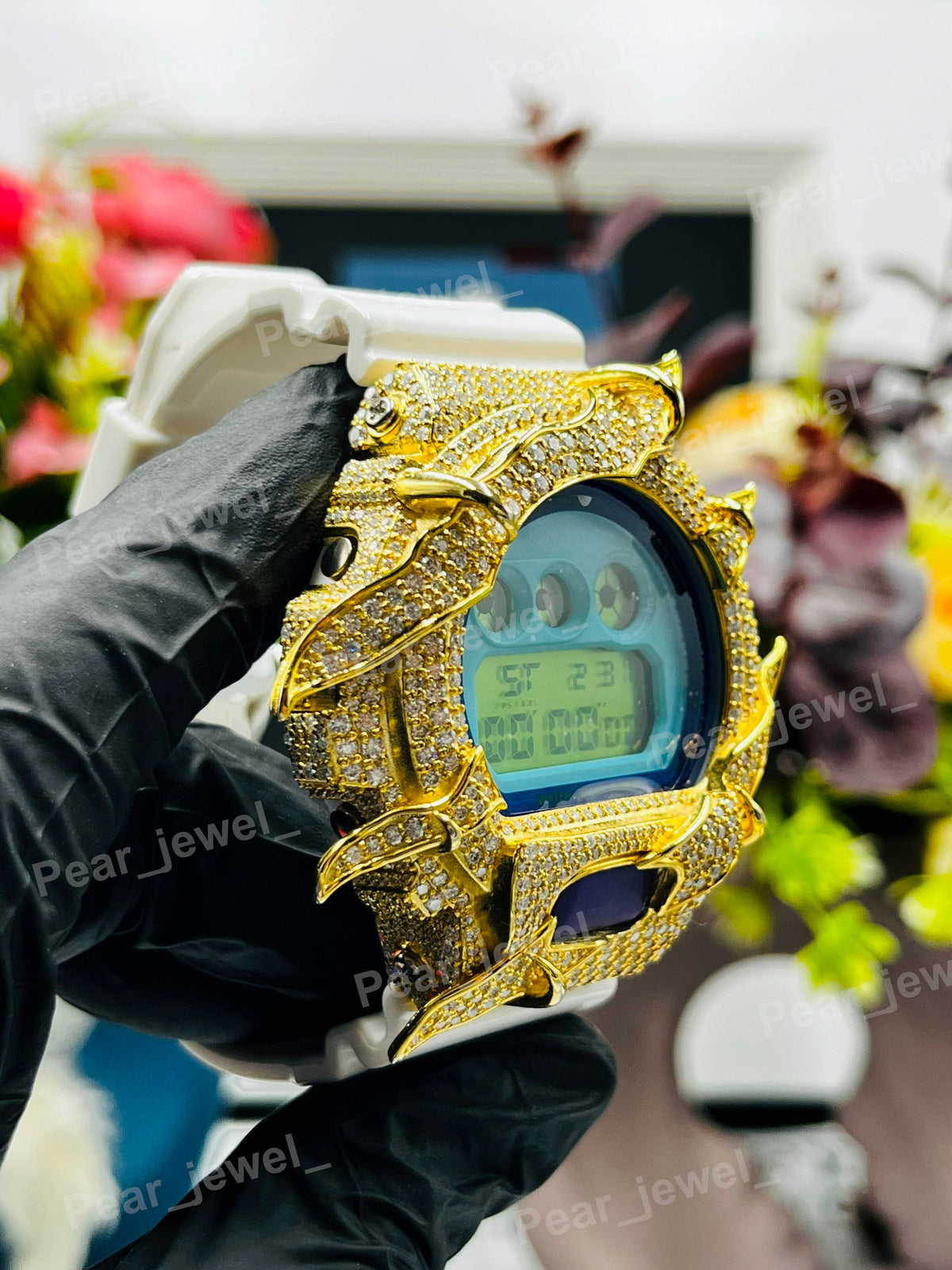 Iced Out Digital Moissanite Diamond Hip Hop Bling Wrist Watch For Unisex Wear