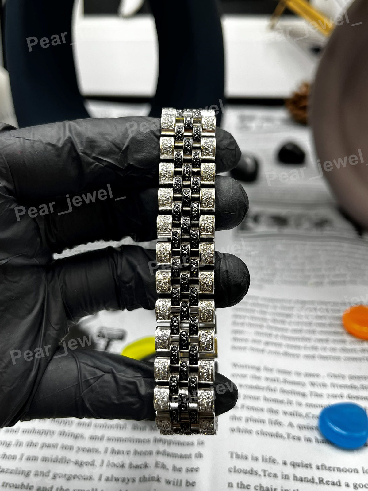 Iced Out Moissanite Diamond Bracelet Silver Hip Hop Bling Bracelet