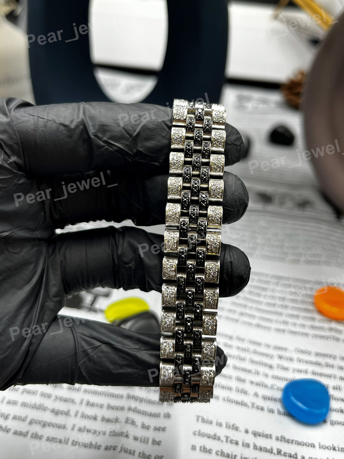 Iced Out Moissanite Diamond Bracelet Silver Hip Hop Bling Bracelet