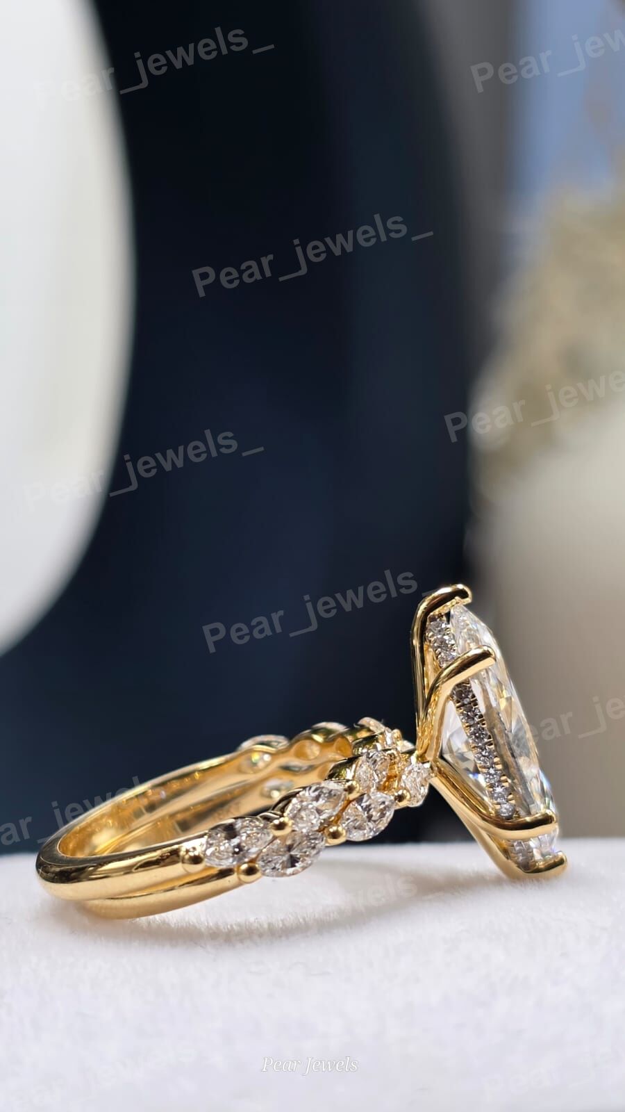 Iced Out 2.15 ct Marquise Moissanite Diamond Luxury Statement Wedding Silver Ring