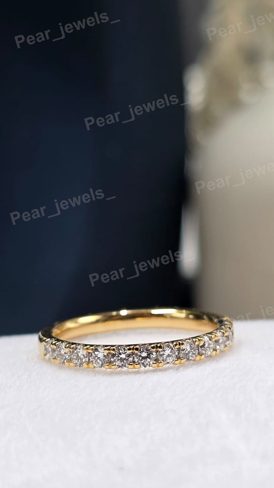 Round Brilliant Cut Moissanite Diamond Iced Out Silver Anniversary Gift Band For Women