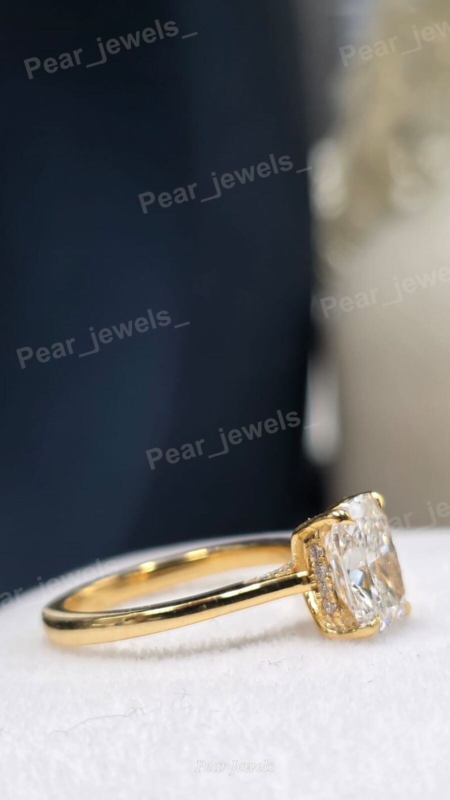 Iced Out Cushion Cut Silver Moissanite Diamond Statement Women Engagement Ring