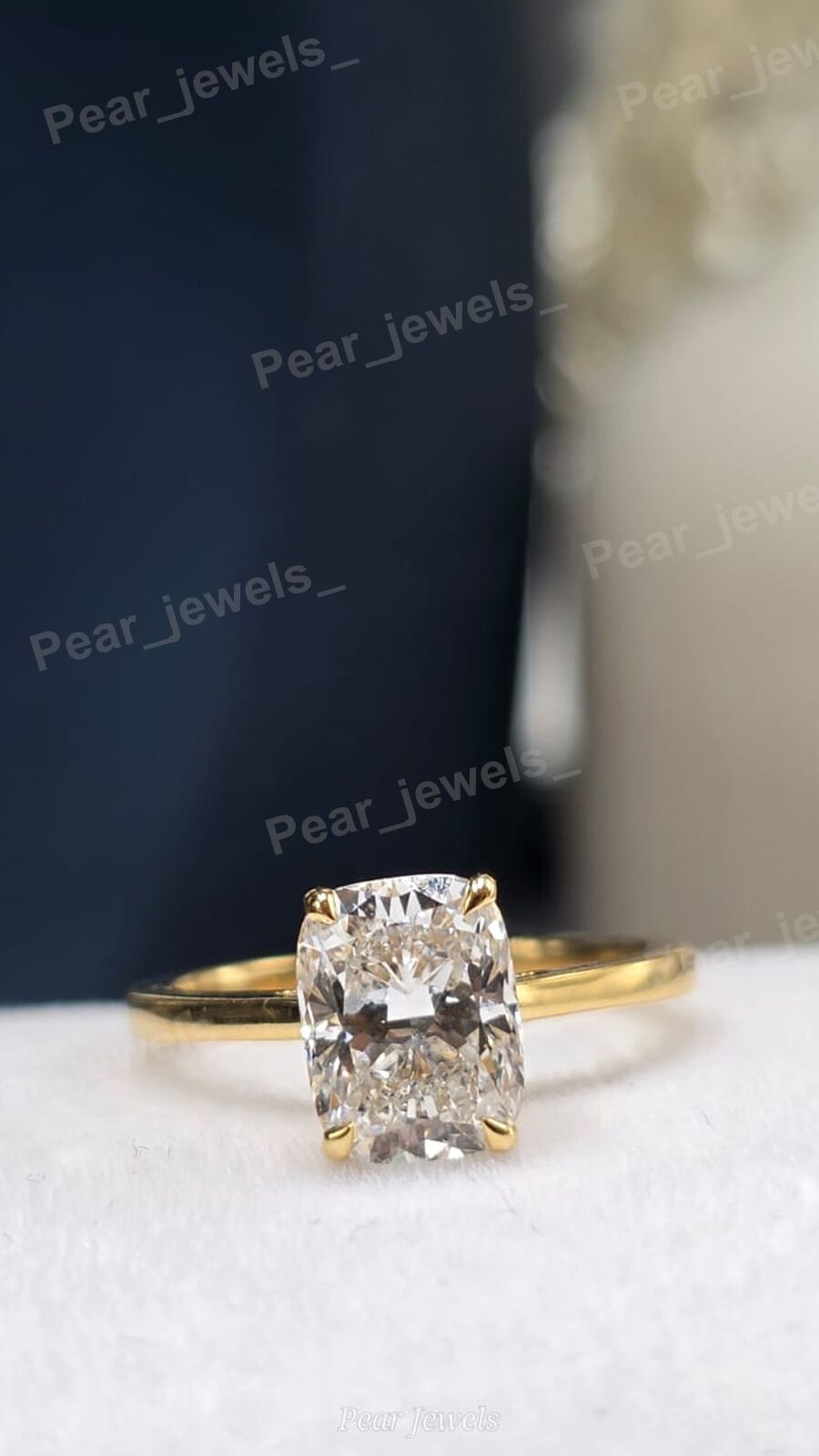 Iced Out Cushion Cut Silver Moissanite Diamond Statement Women Engagement Ring