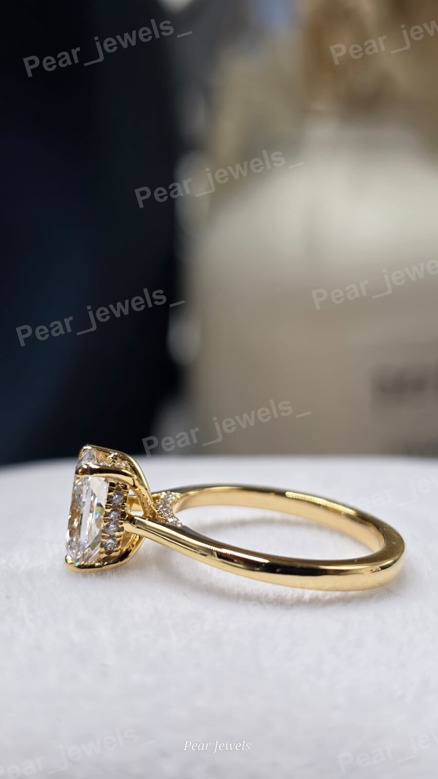 Iced Out Cushion Cut Silver Moissanite Diamond Statement Women Engagement Ring