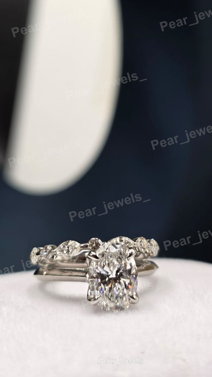 Oval Cut Moissanite Diamond Ring Iced Out 925 Sterling Silver Promise Ring