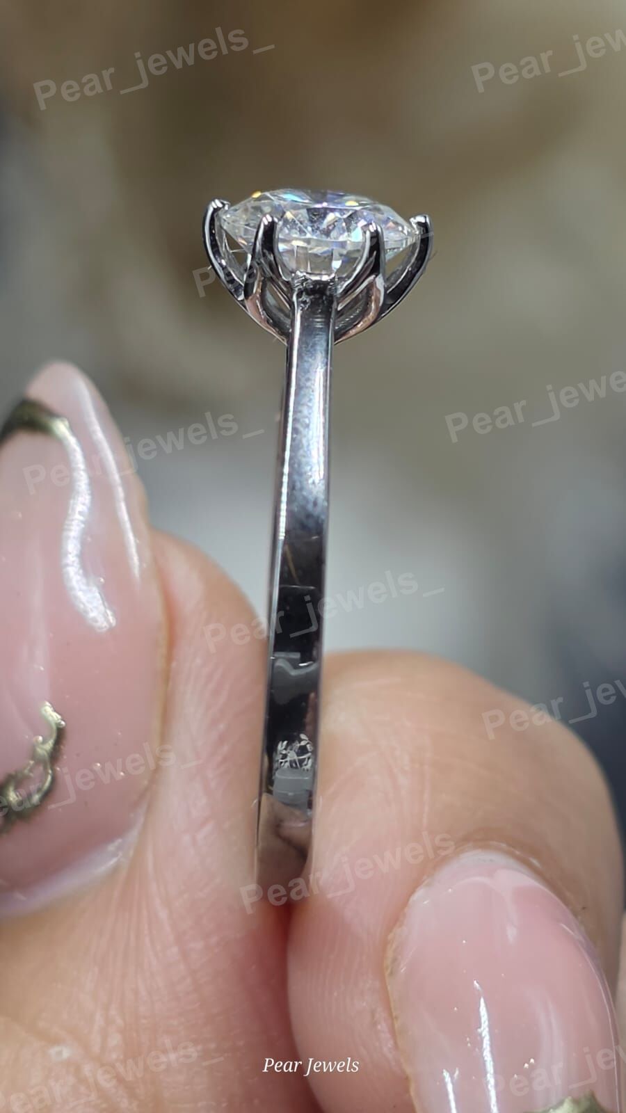 Round Cut Moissanite Diamond Solitaire Ring Iced Out 925 Sterling Silver Luxury Ring