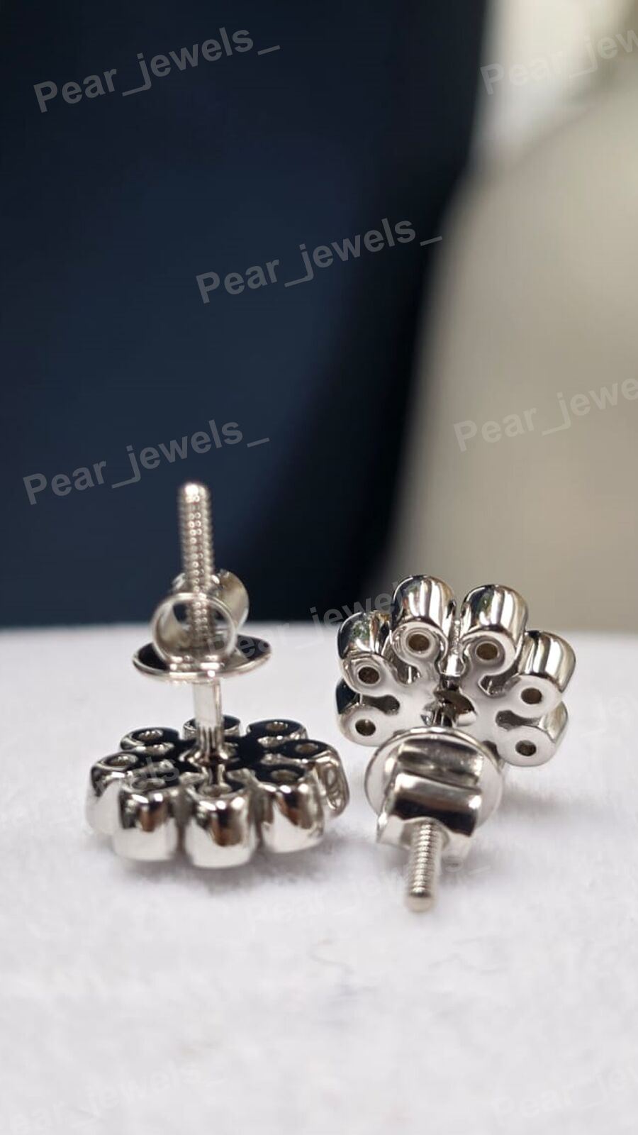 Round Moissanite Diamond Cluster 925 Silver Stud Flowera Stud Earring