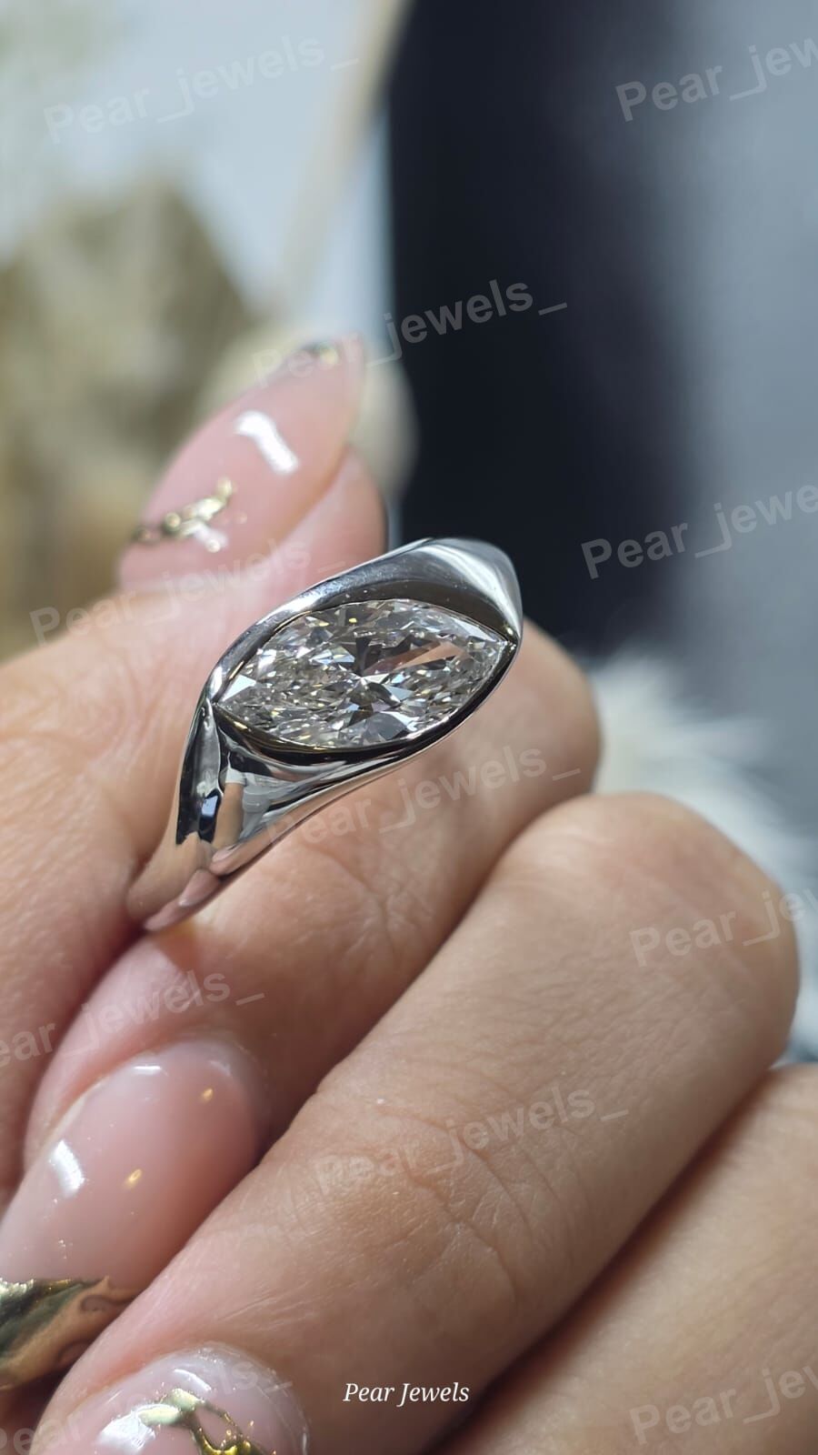 Moissanitev Diamond Iced Out 925 Sterling Silver Luxury Statement Ring