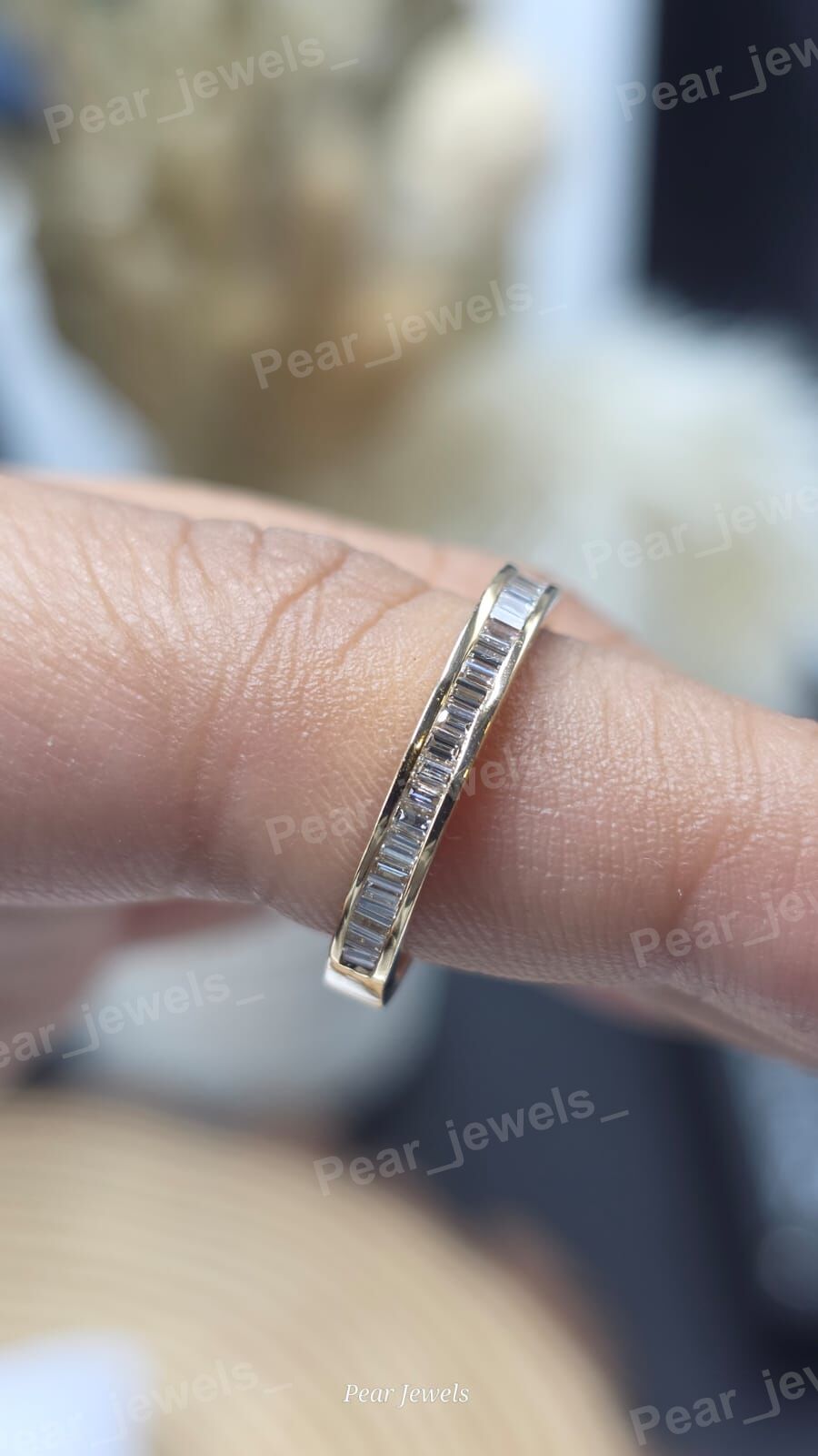 Baguette Moissanite Diamond Ring Iced Out 925 Sterling Silver Wedding Anniversary Gift Ring